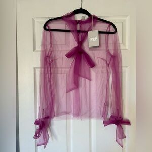 Rodarte for Target Purple Sheer Tulle Tie Top, Size M, New with Tags